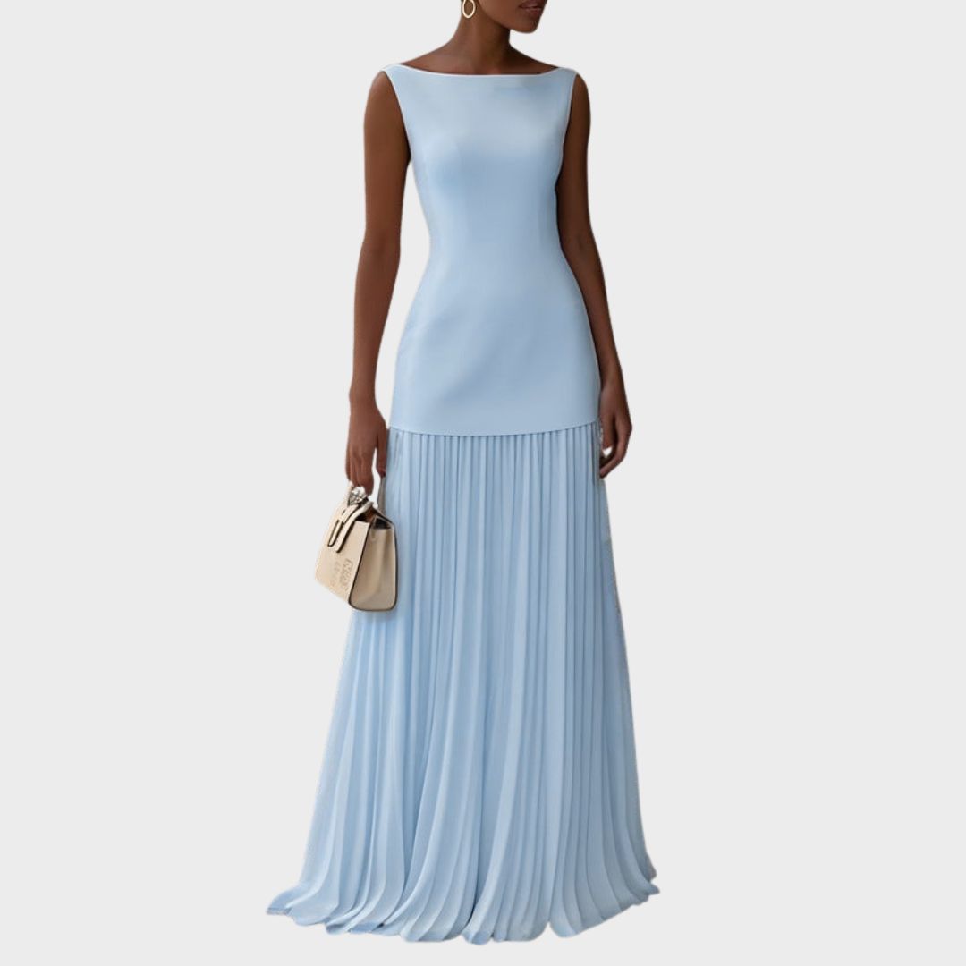 Vestido Mujer Sin Mangas Plisado Ajuste Elegante - Mavetta