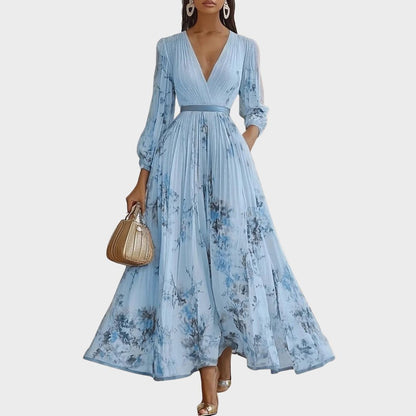 Vestido maxi mujer plisado estilo elegante