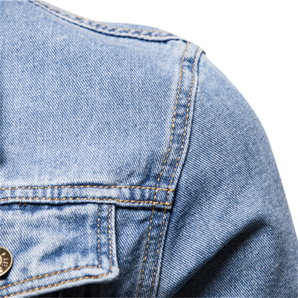 Chaqueta Vaquera Hombre Abotonada Bolsillos en Pecho