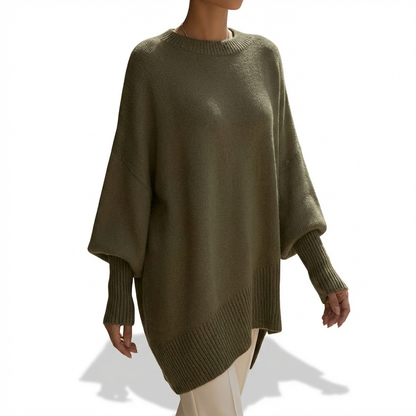 Poncho Mujer de Punto Asimétrico Estilo Elegante