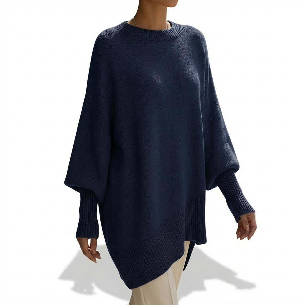 Poncho Mujer de Punto Asimétrico Estilo Elegante