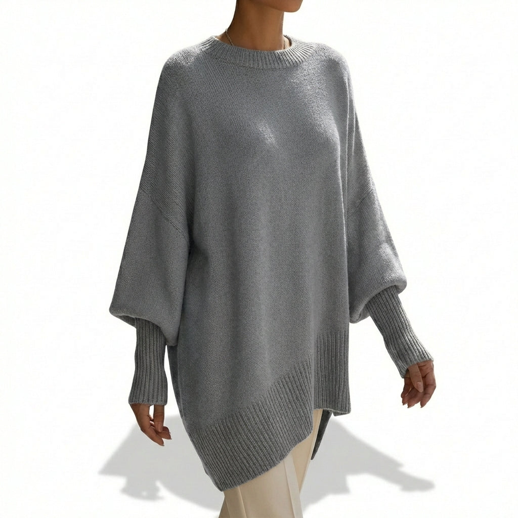 Poncho Mujer de Punto Asimétrico Estilo Elegante