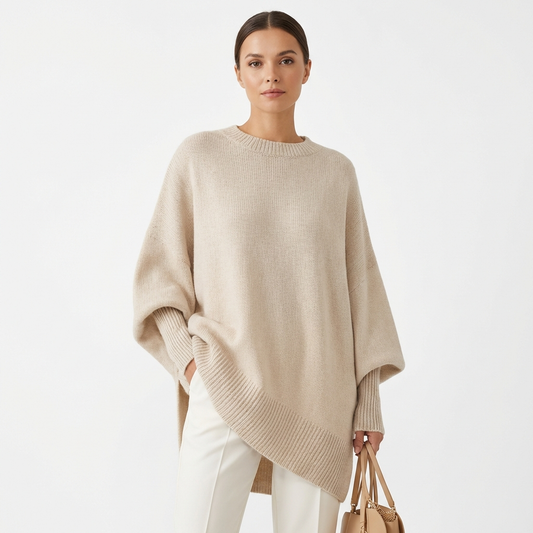 Poncho Mujer de Punto Asimétrico Estilo Elegante - Mavetta