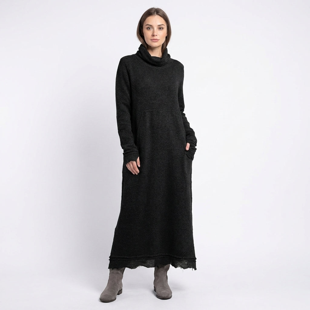 Vestido Largo Mujer de Punto con Bolsillos