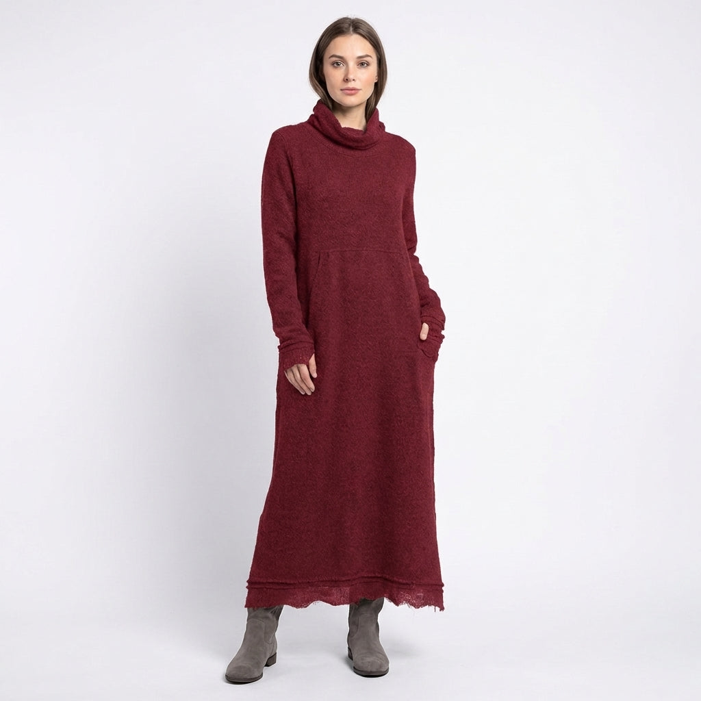 Vestido Largo Mujer de Punto con Bolsillos