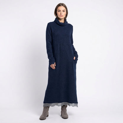 Vestido Largo Mujer de Punto con Bolsillos