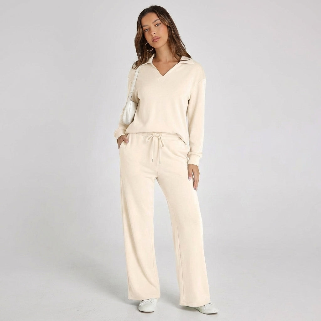 Conjunto Mujer de Punto Cuello Polo Casual