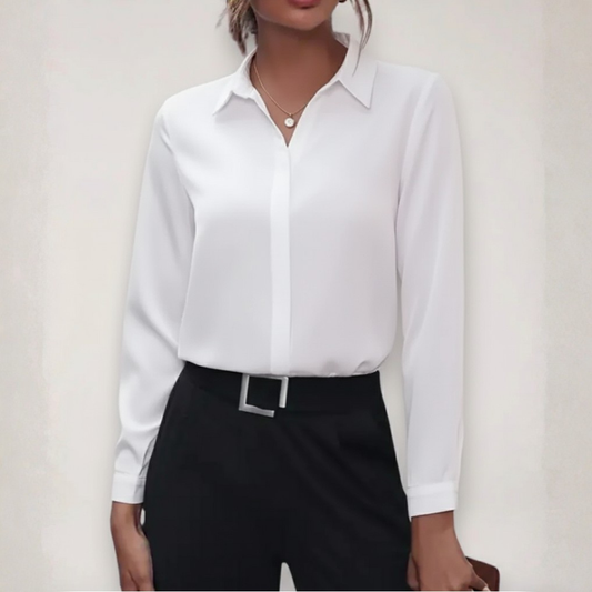 Blusa Mujer Cuello Camisero Manga Larga Cierre Frontal - Mavetta