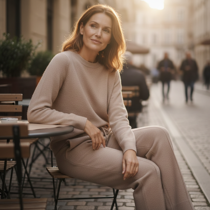 Pantalones Deportivos Mujer Fluido Corte Recto Cintura Elástica