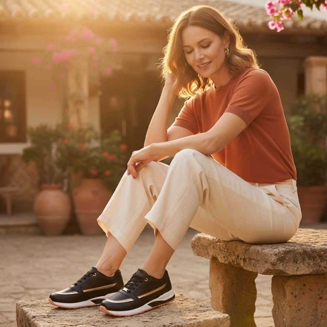 Zapatillas Plataforma Mujer Casual Cordones Paneles Perforados