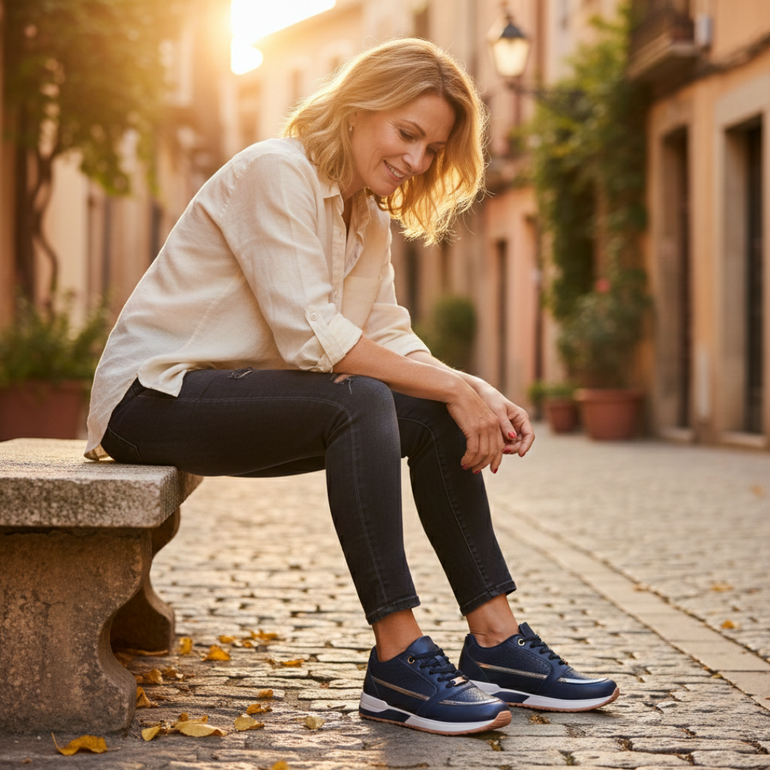 Zapatillas Plataforma Mujer Casual Cordones Paneles Perforados