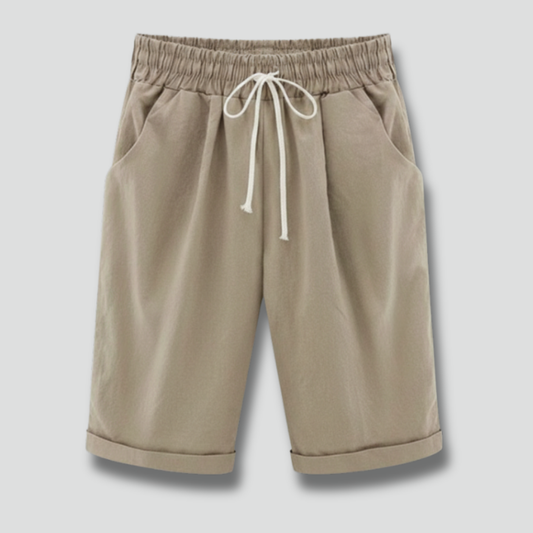 Pantalón Corto Mujer Algodón Cintura Elástica Cordón - Mavetta