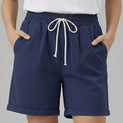 Pantalón Corto Mujer Algodón Cintura Elástica Cordón