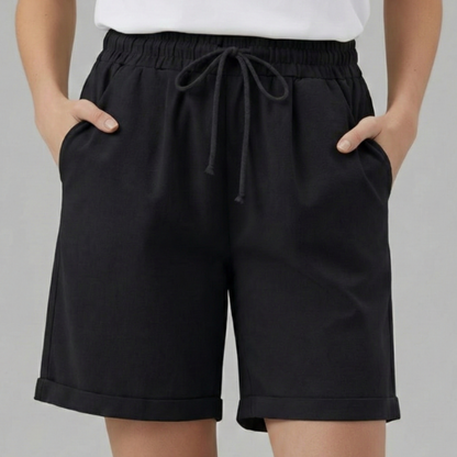 Pantalón Corto Mujer Algodón Cintura Elástica Cordón