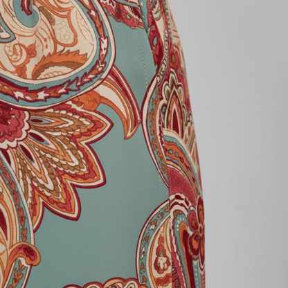 Pantalones Mujer Fluidos Estampado Paisley Pernera Ancha Cintura