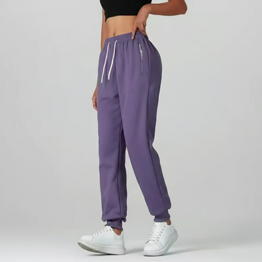 Pantalones Deportivos Mujer Algodón Cintura Elástica Cordón Cremallera - Mavetta