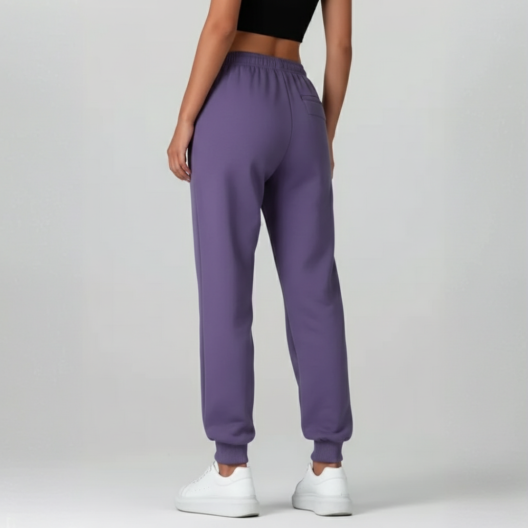 Pantalones Deportivos Mujer Algodón Cintura Elástica Cordón Cremallera