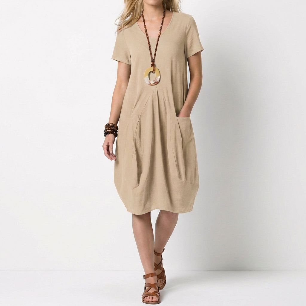 Vestido Globo Mujer con Bolsillos Ajuste Suelto - Mavetta