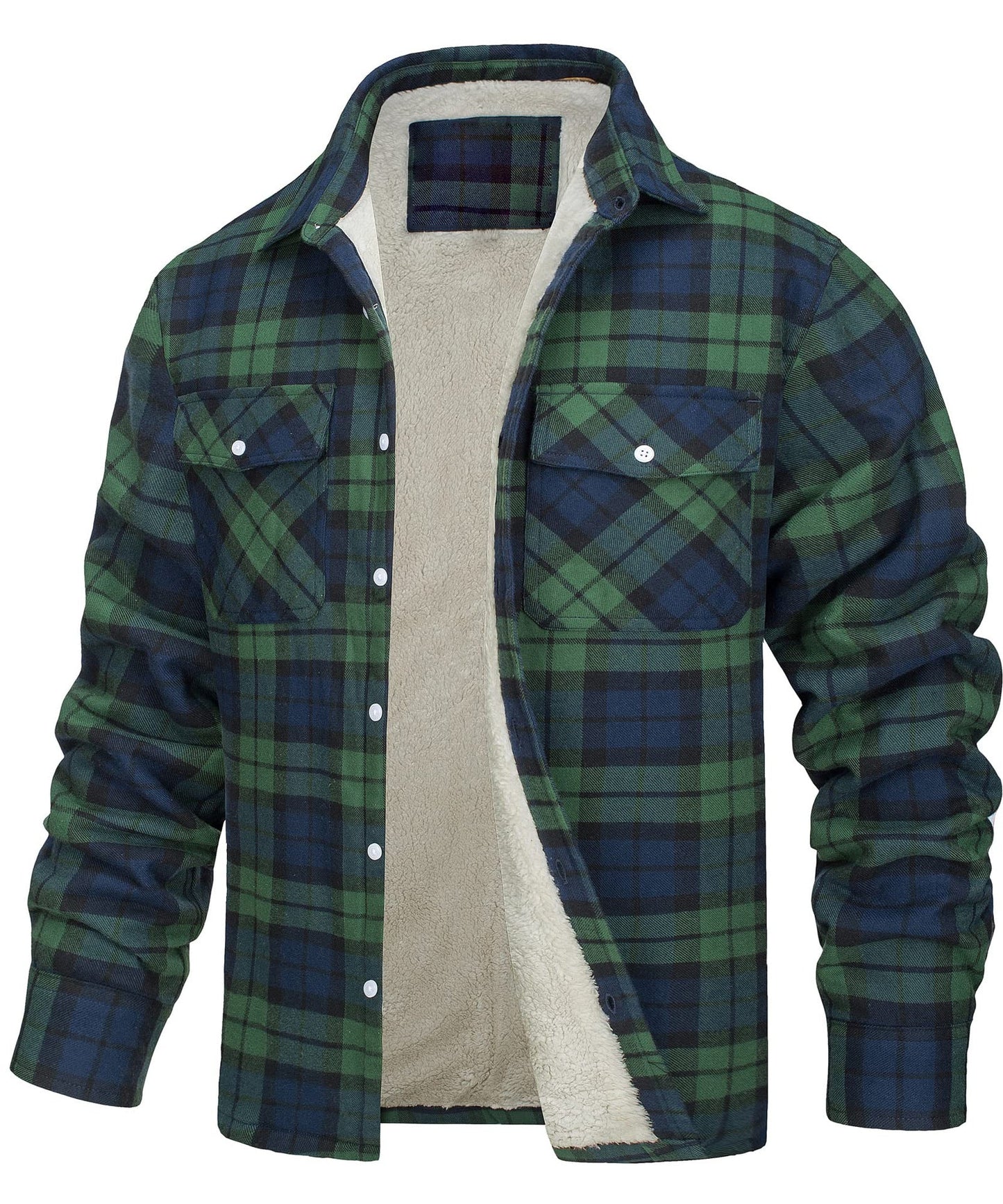 Chaqueta Hombre de Cuadros Lana Botones Ajuste Clasico