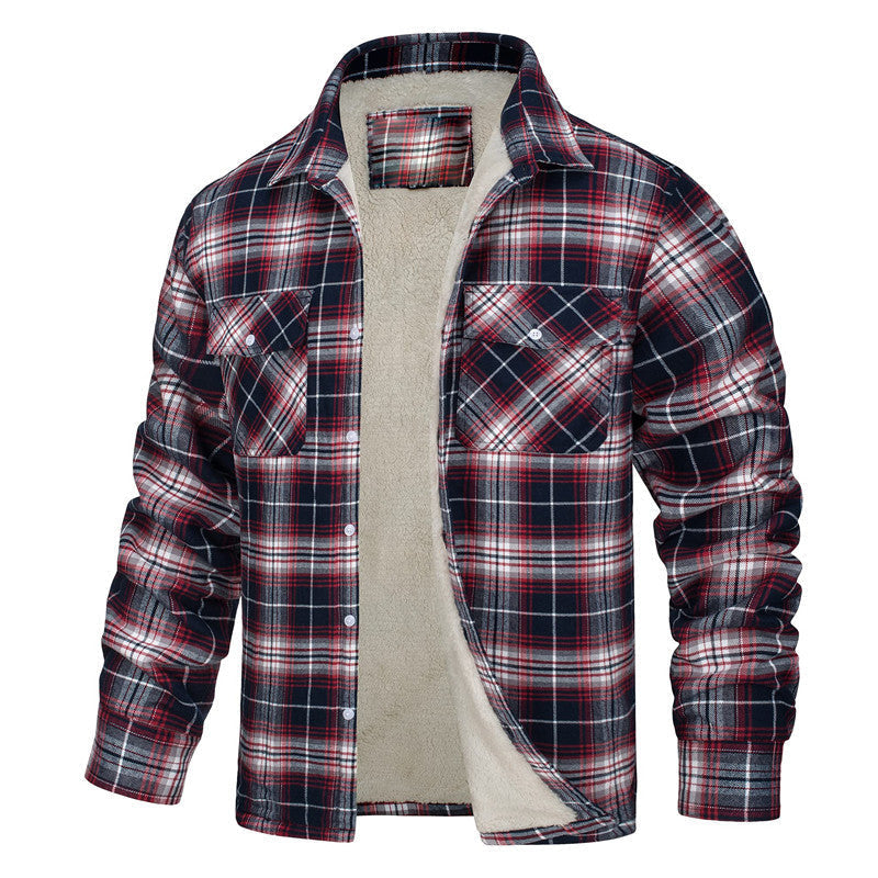 Chaqueta Hombre de Cuadros Lana Botones Ajuste Clasico