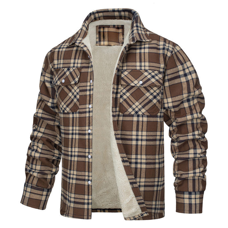 Chaqueta Hombre de Cuadros Lana Botones Ajuste Clasico