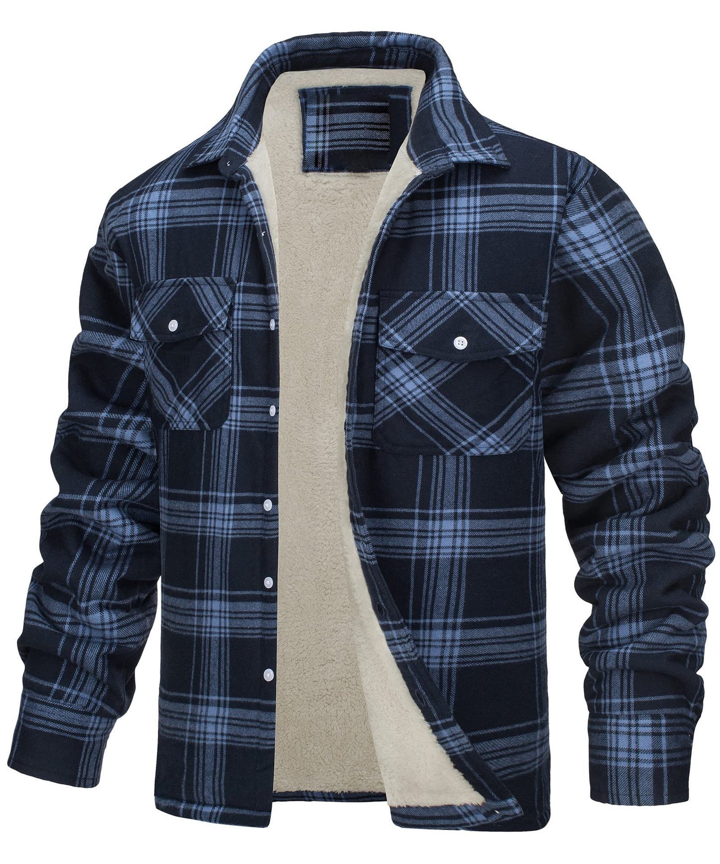 Chaqueta Hombre de Cuadros Lana Botones Ajuste Clasico