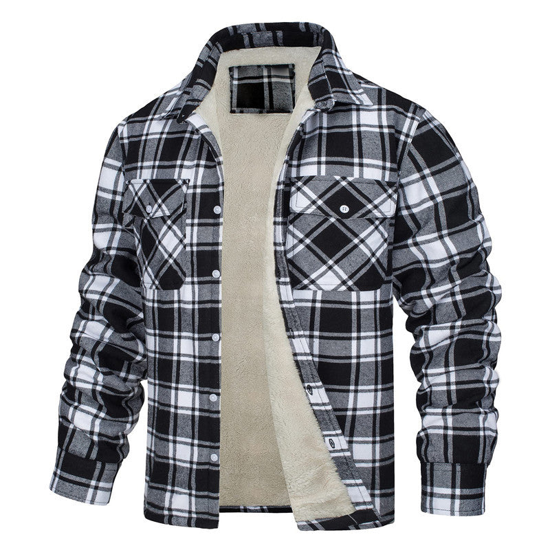 Chaqueta Hombre de Cuadros Lana Botones Ajuste Clasico