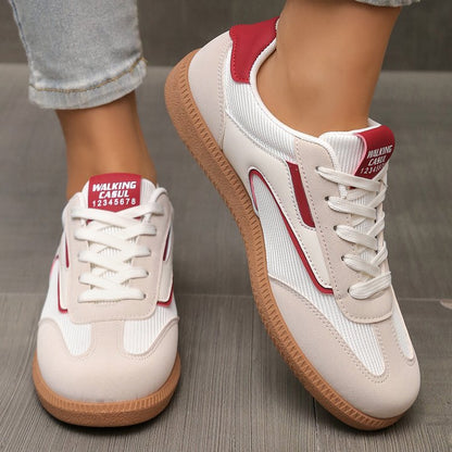 Zapatillas bajas mujer con cordones y suela deportiva