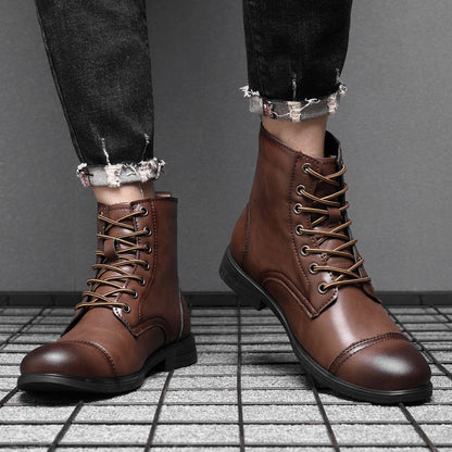 Botas Hombre Cuero Casual con Cordones Botines Urbanos Cómodos