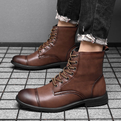 Botas Hombre Cuero Casual con Cordones Botines Urbanos Cómodos