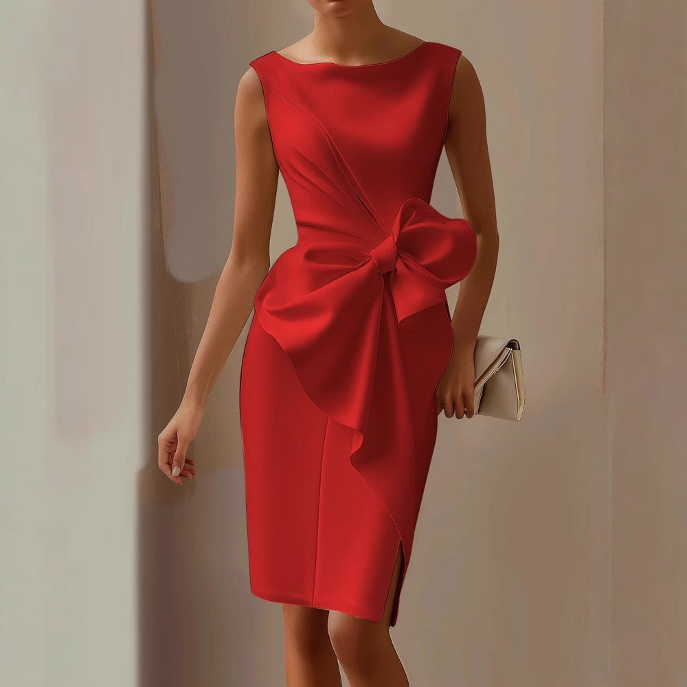 Vestido Elegante Mujer Sin Mangas Ajuste Slim