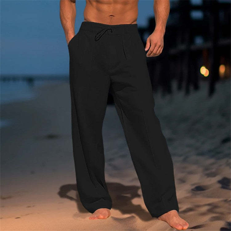 Pantalón Hombre Algodón Corte Relajado Cintura Ajustable