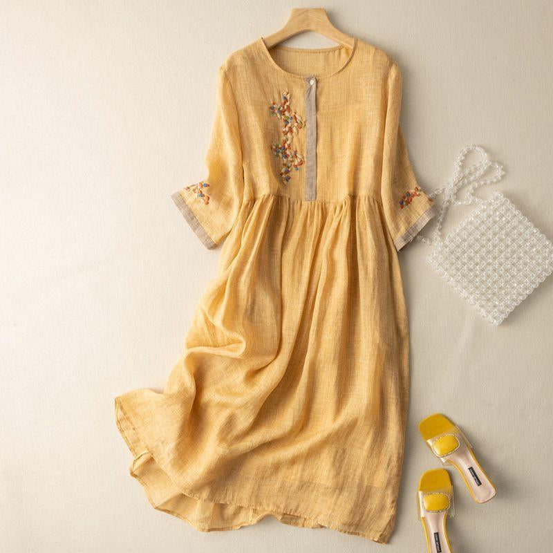 Vestido midi mujer Bordado Verano