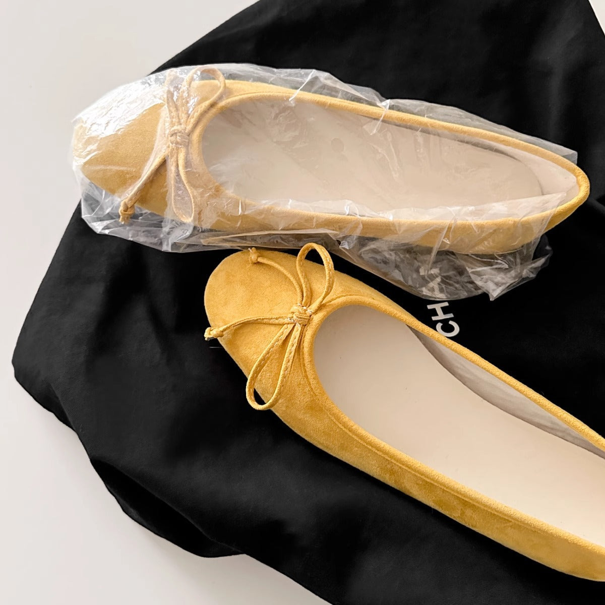 Bailarinas Mujer de Ante con Lazo Suela Flexible