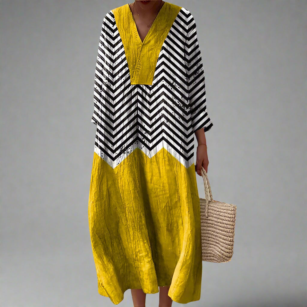 Vestido Mujer Estampado Geométrico Moderno Versátil - Mavetta