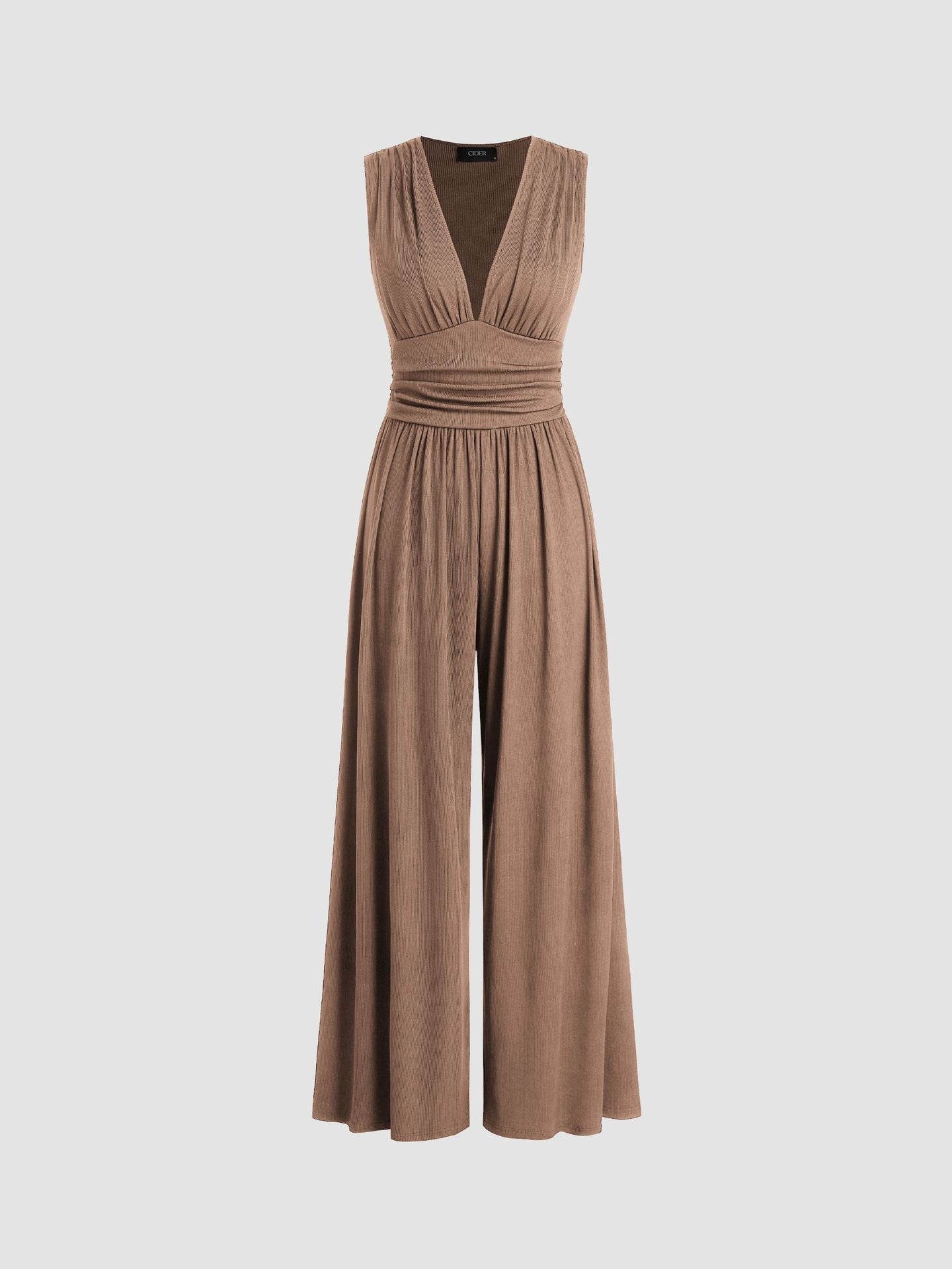 Enterizo Mujer Pierna Ancha Sin Mangas Ajuste Elegante