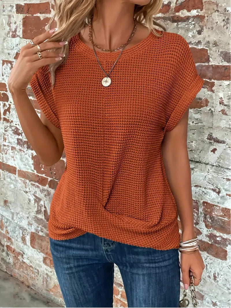 Camiseta Mujer de Punto Casual Estilo Desenfadado