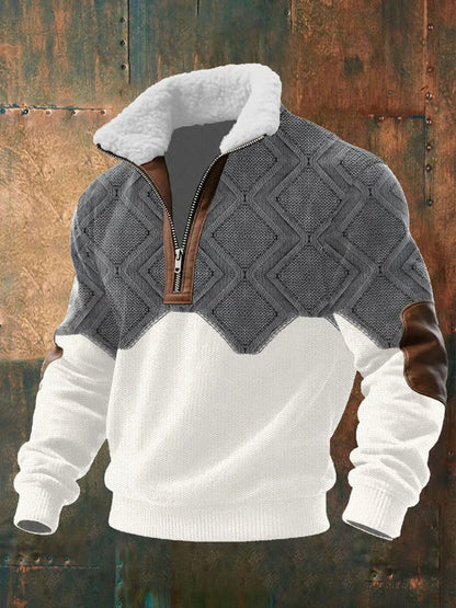 Suéter hombre forro polar cremallera cuello alto cálido - Mavetta