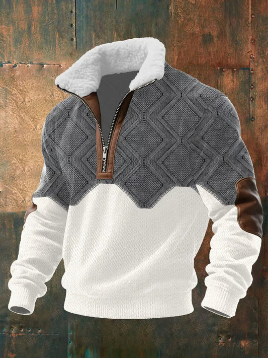Suéter hombre forro polar cremallera cuello alto cálido - Mavetta