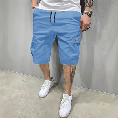 Pantalones cortos cargo hombre Algodón Cintura elástica