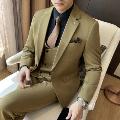 Traje Hombre Clásico Tres Piezas Slim Fit