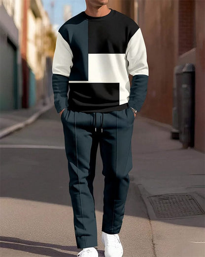 Conjunto Deportivo Hombre Estampado Geométrico Ajuste Chic