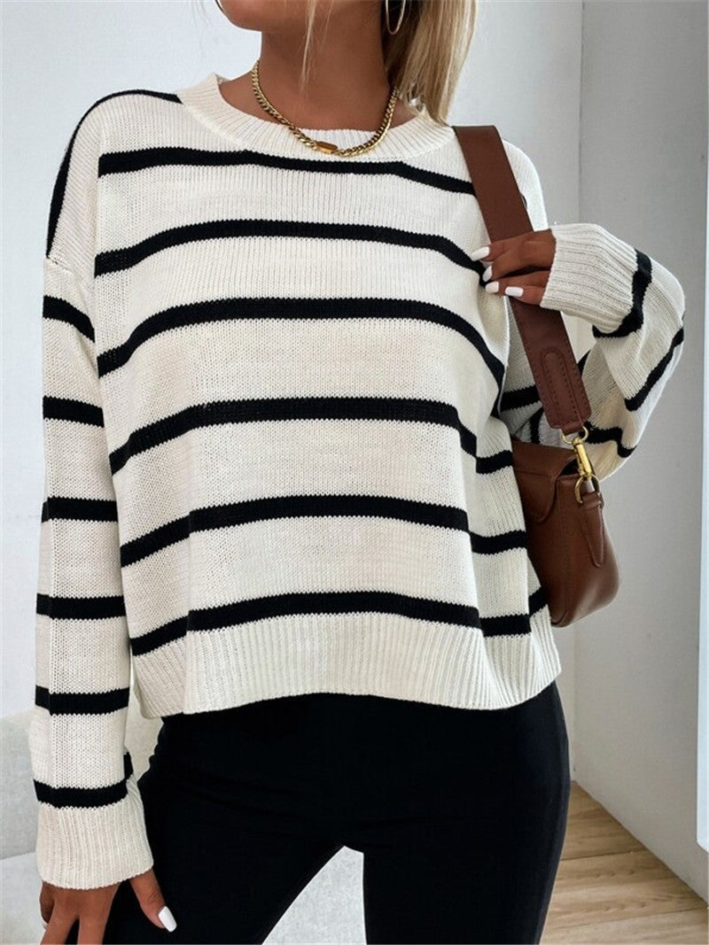 Suéter Mujer de Punto Oversize Diseño de Rayas - Mavetta