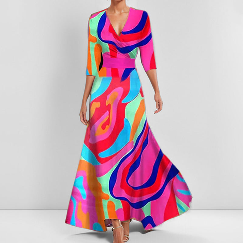 Vestido Noche Mujer con Detalles Florales Ajuste Elegante - Mavetta