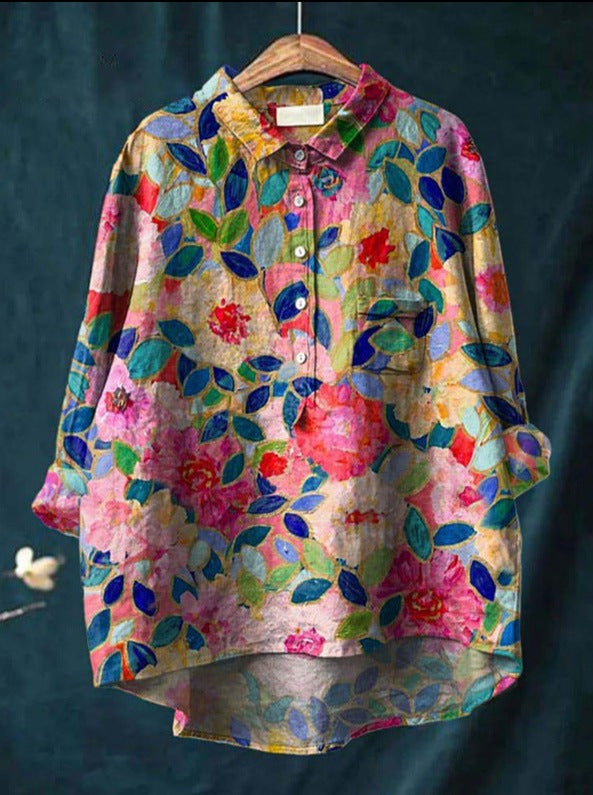 Blusa Mujer Fluida Estampado Floral Manga Larga - Mavetta