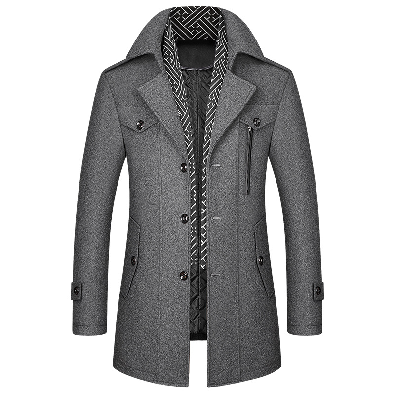 Abrigo Hombre Clásico Invierno Ajuste Regular