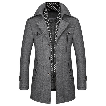 Abrigo Hombre Clásico Invierno Ajuste Regular