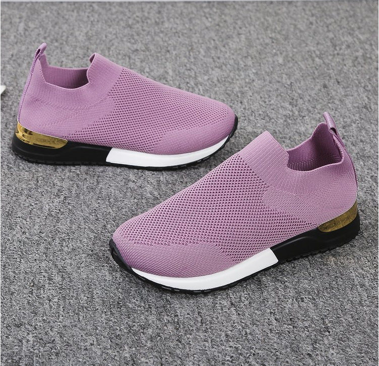 Zapatillas Mujer de Punto Sin Cordones Suela Acolchada Flexibles