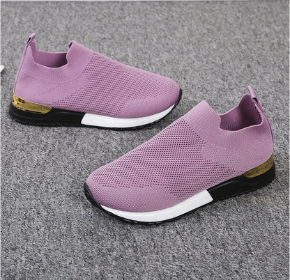 Zapatillas Mujer de Punto Sin Cordones Suela Acolchada Flexibles