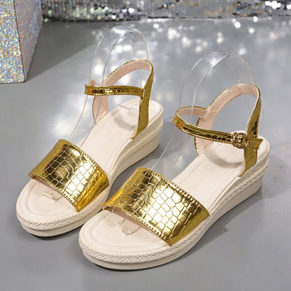 Sandalias Mujer Suela Cuña Comoda Estilo Simple